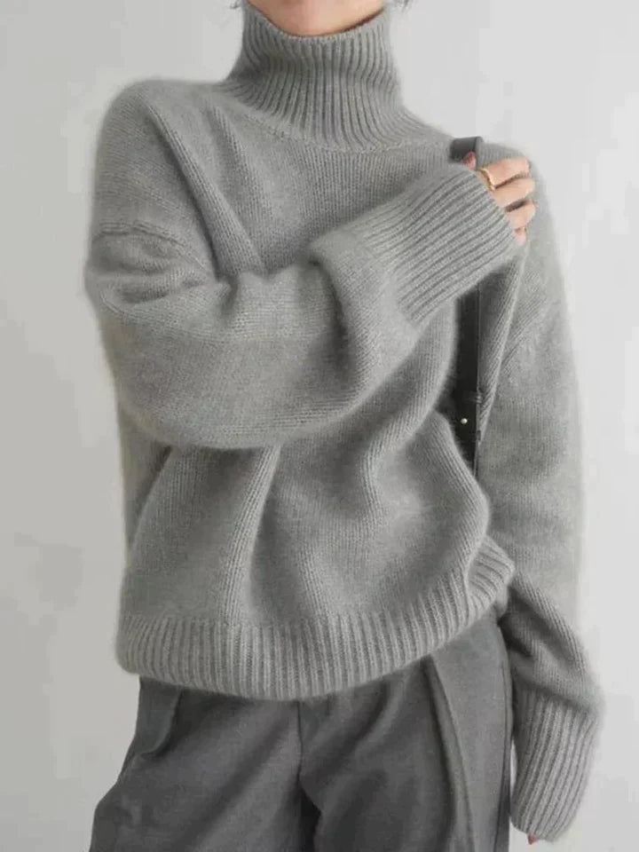 Séraphine™ | Pull Col Roulé en Cachemire Luxe Femme