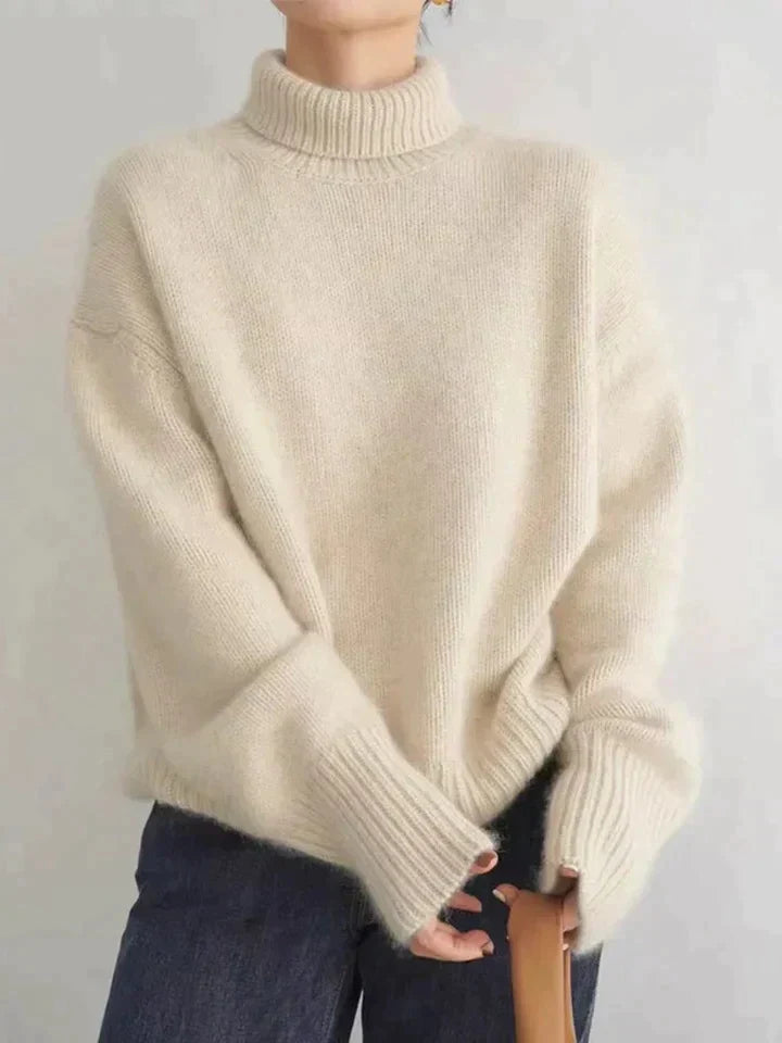 Séraphine™ | Pull Col Roulé en Cachemire Luxe Femme