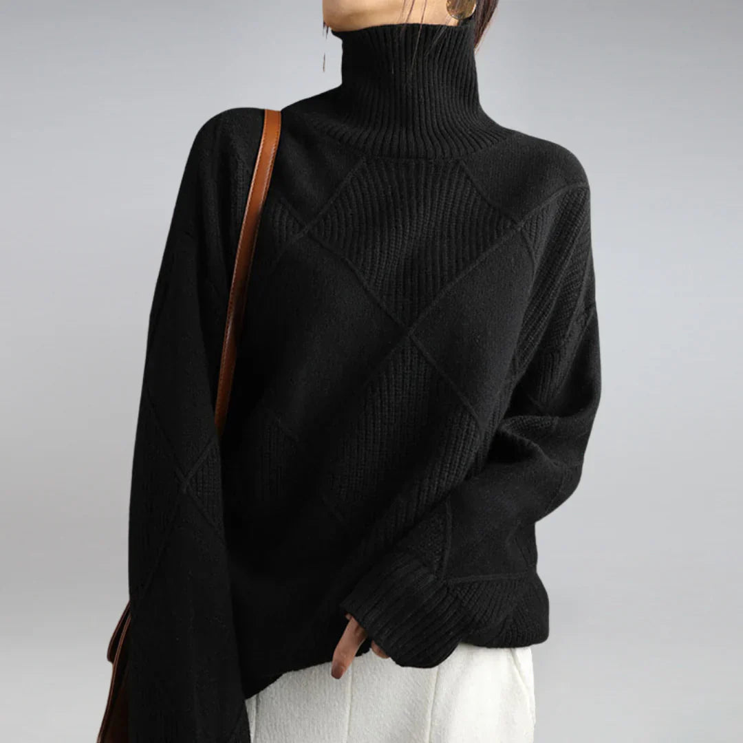 Séraphine™ | Pull Col Roulé Classique en Laine