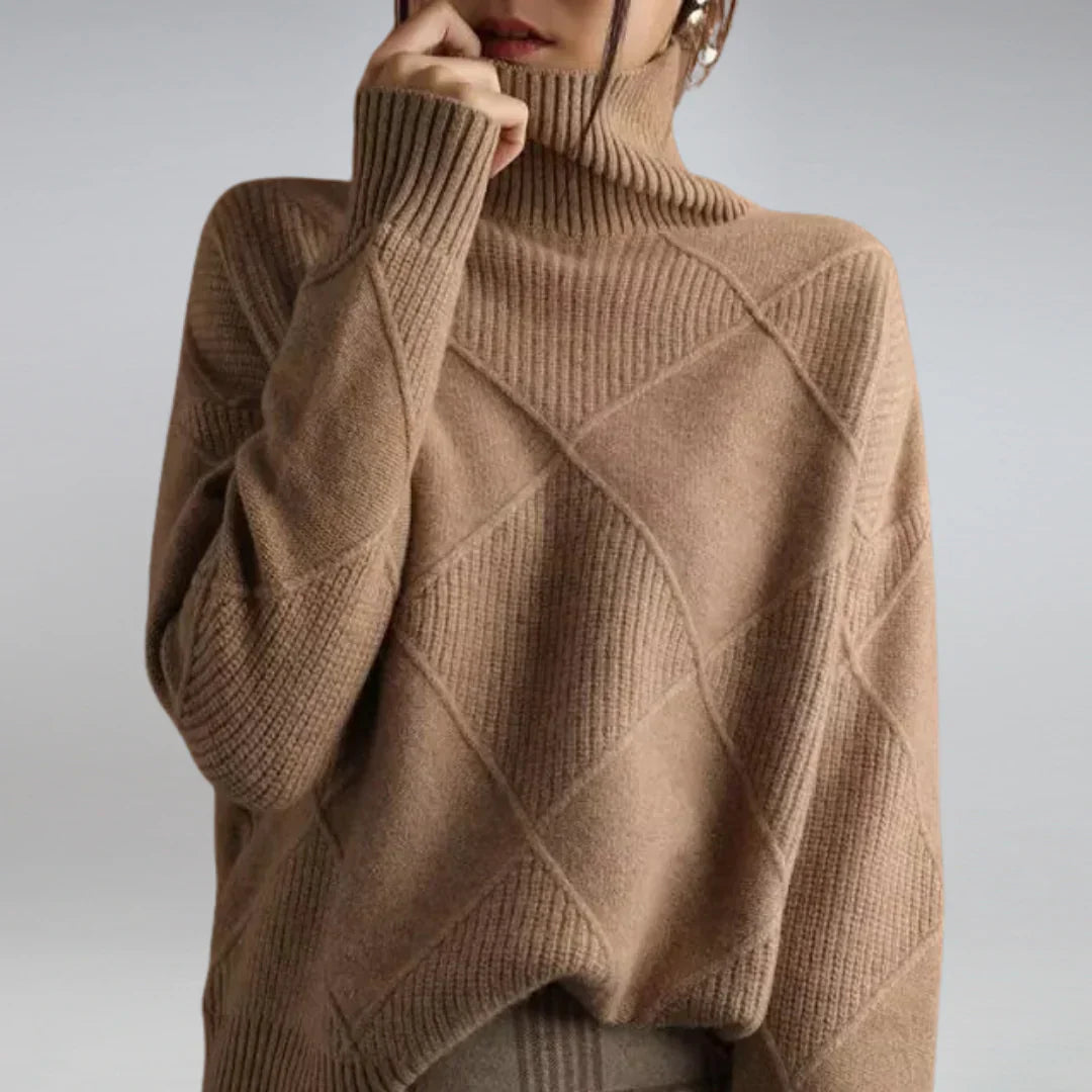 Séraphine™ | Pull Col Roulé Classique en Laine