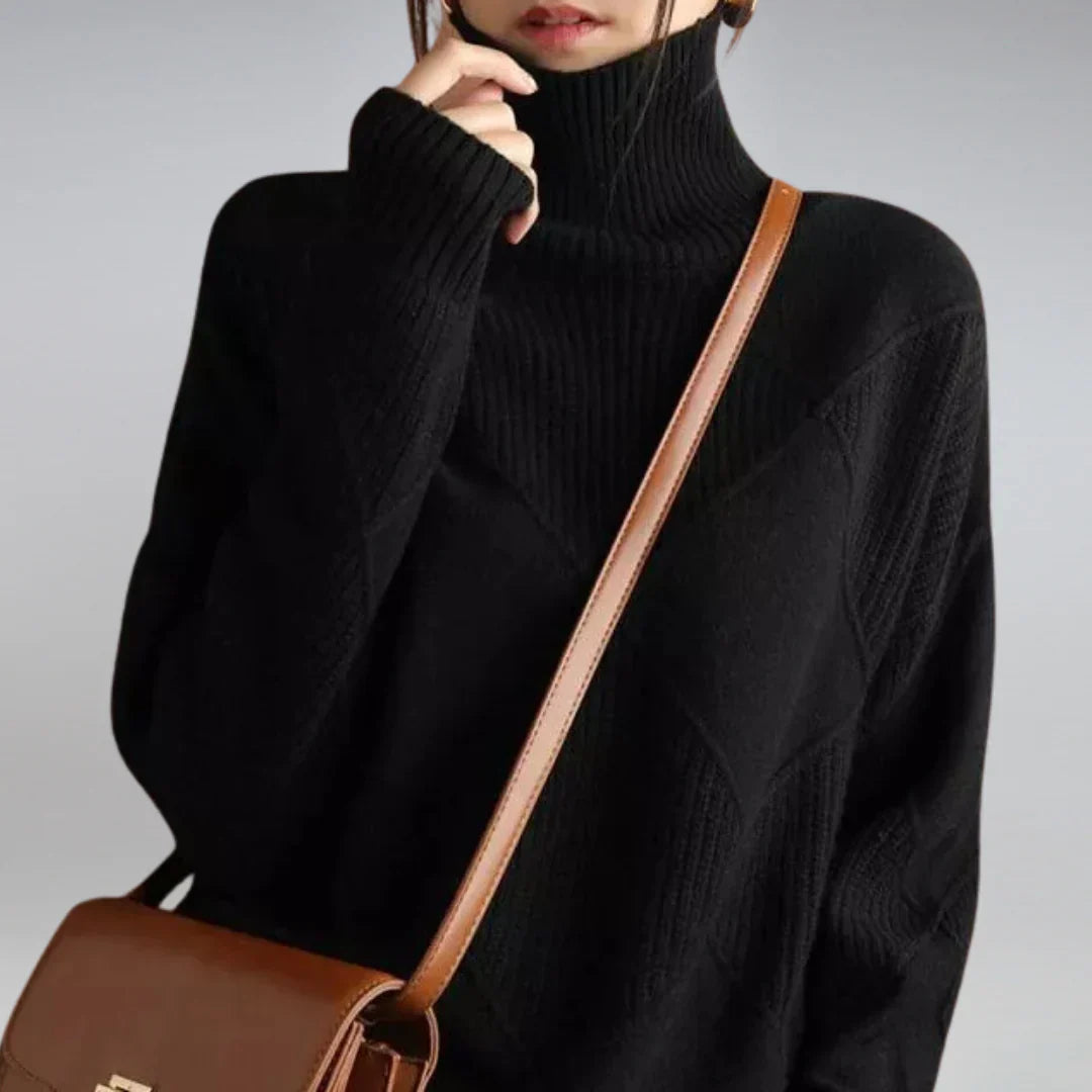Séraphine™ | Pull Col Roulé Classique en Laine