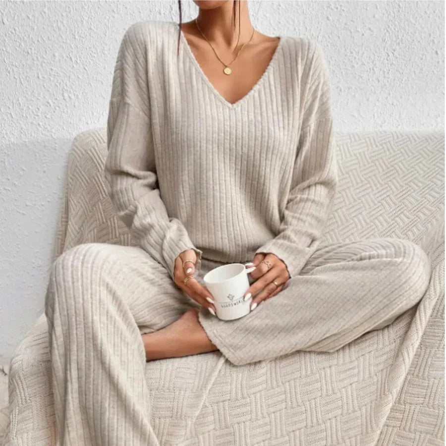Séraphine™ | Ensemble Loungewear Femme en Tricot Côtelé