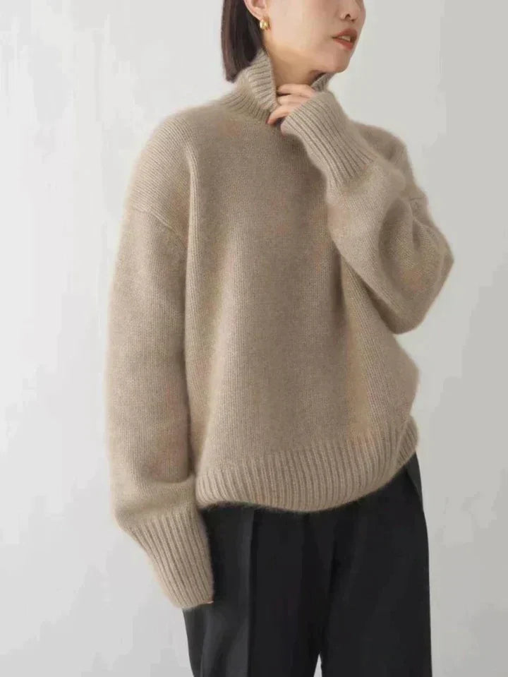 Séraphine™ | Pull Col Roulé en Cachemire Luxe Femme