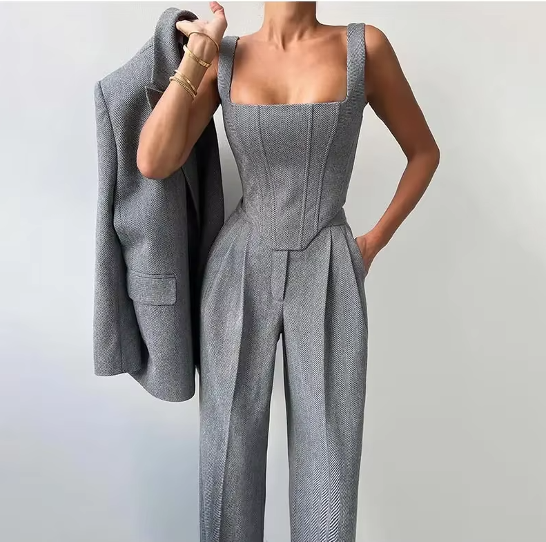 Séraphine™ | Élégant ensemble de costume 3 pièces pour femmes avec blazer