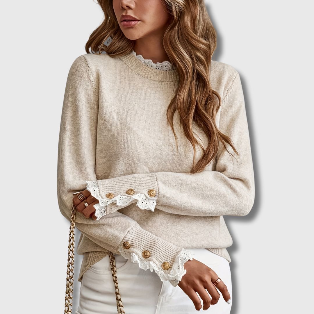 Séraphine™ | Evee – Élégant Pull en Dentelle