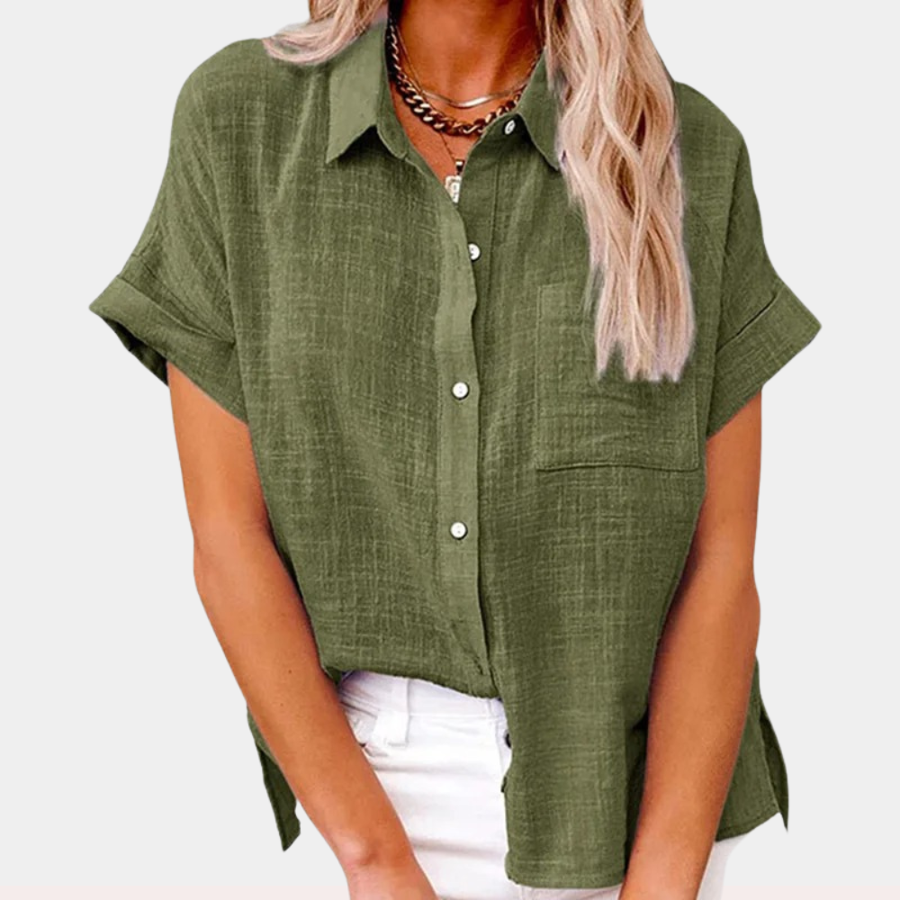 Séraphine™ | Blouse Légère en Coton-Lin pour Femmes
