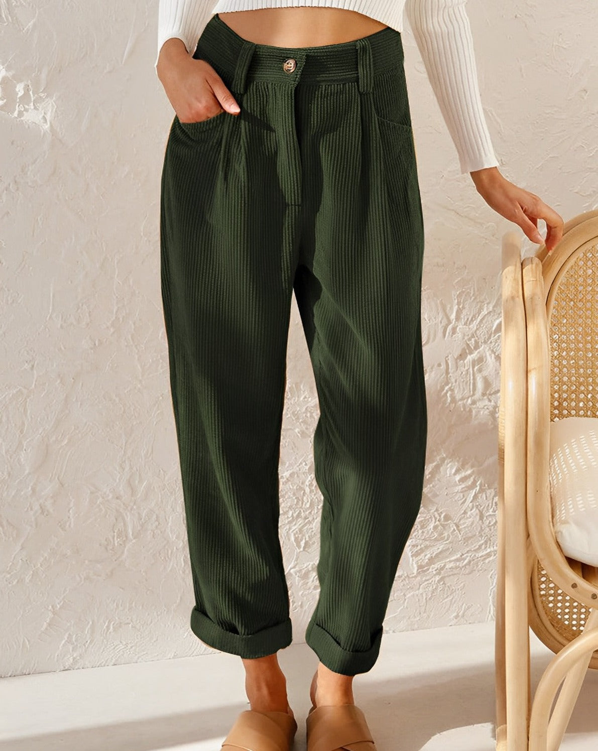 Séraphine™ | VelvetEase – Pantalon en Velours Côtelé