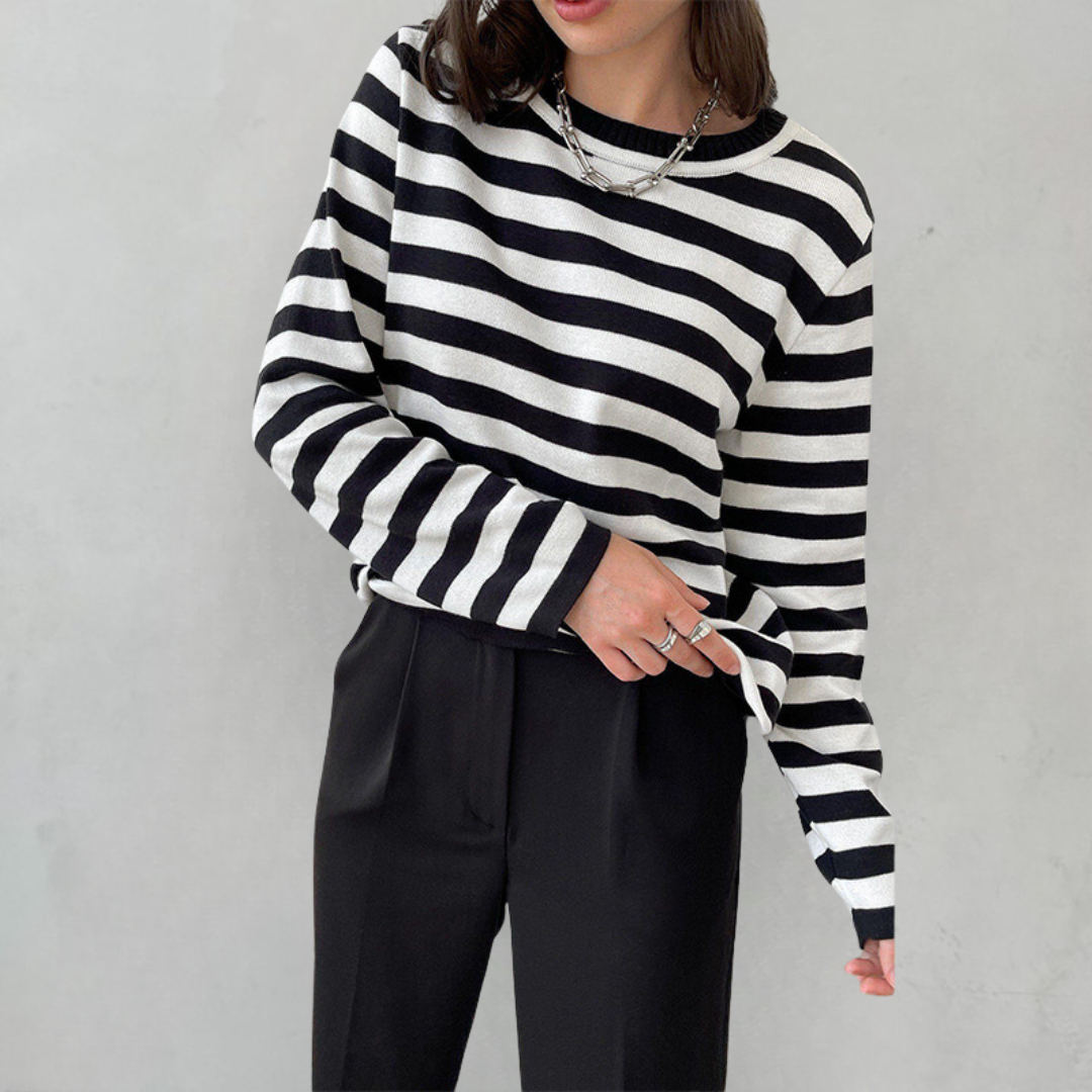 Séraphine™ | Elin – Women's Striped Sweatshirt