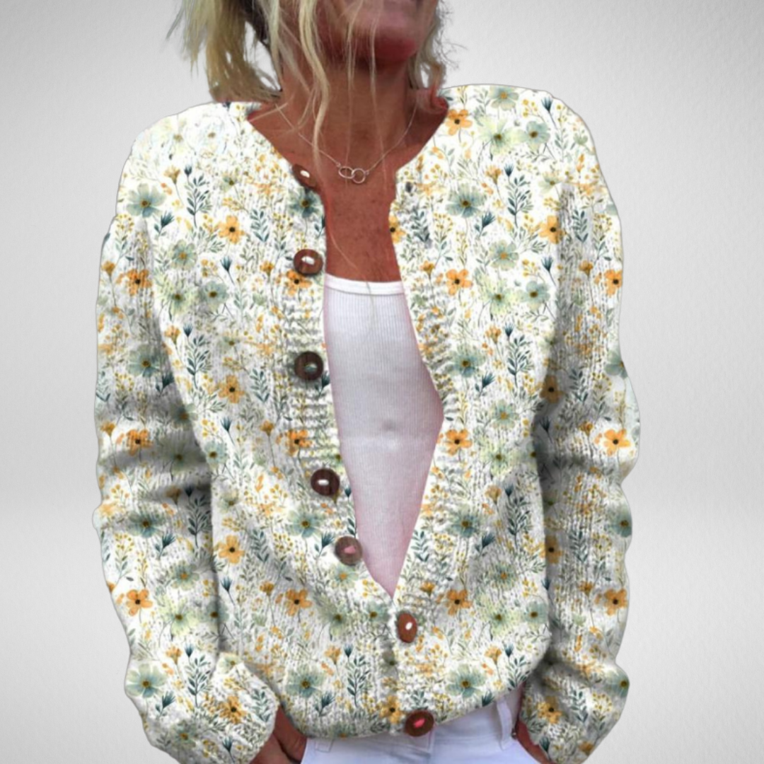 Séraphine™ | Élégant Cardigan Floral