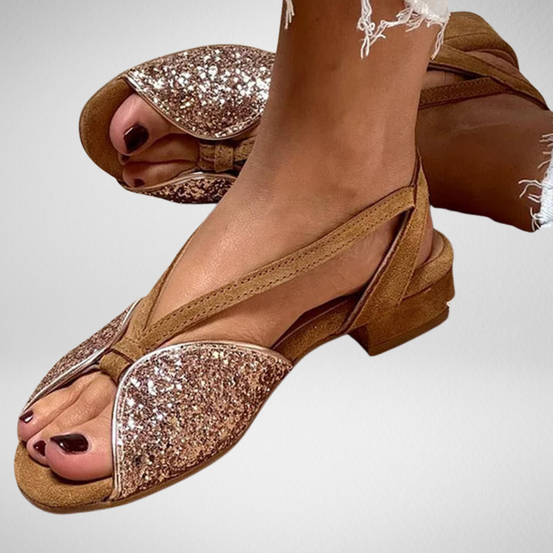 Séraphine Paris | Sandales scintillantes avec paillettes et semelle basse pour un style élégant et confortable