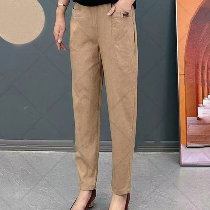 Séraphine™ Pantalon Relax Fit en Coton avec Taille Élastique