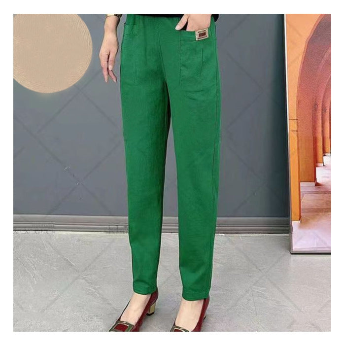 Séraphine™ Pantalon Relax Fit en Coton avec Taille Élastique